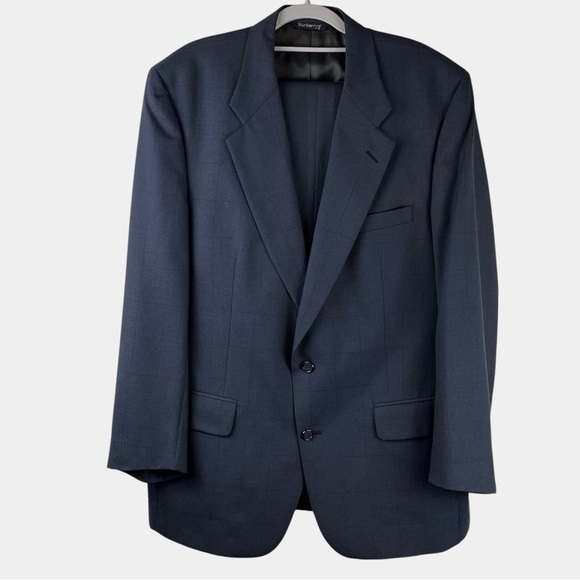 Burberrys Vintage Burberry 100% Wool 2-Piece Suit Navy - Picture 1 of 16